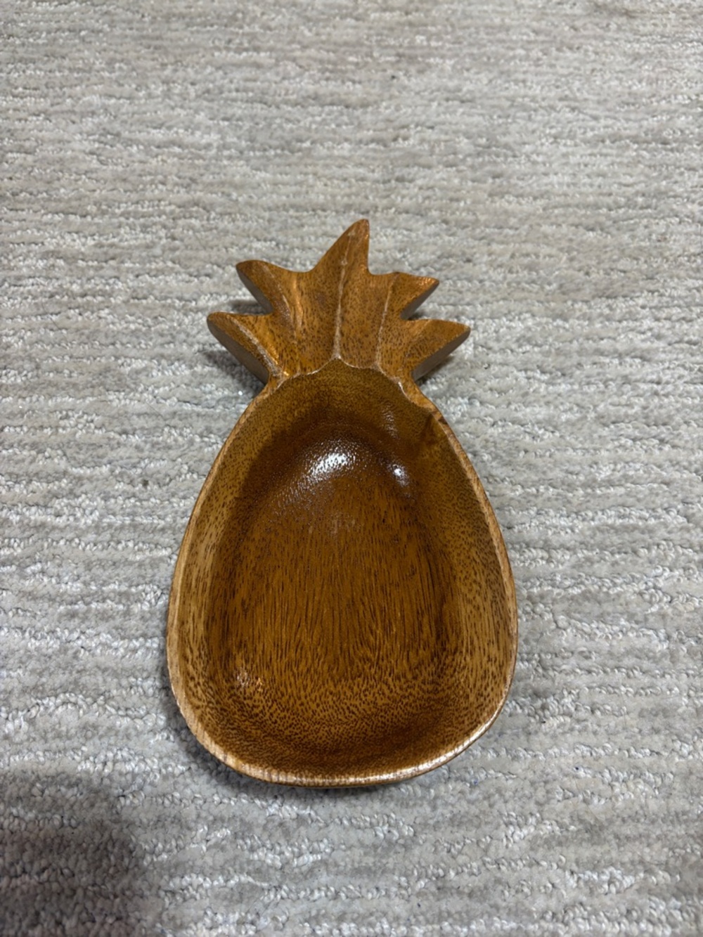 Vintage Monkey Pod Wood Pineapple Serving Bowl Mid Century